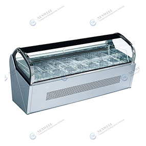 55” Countertop Ice Cream Freezer Dipping Cabinet Gelato Showcase